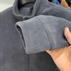 Men Coat Stand-Up Collar Long Sleeve Zipper Closure Polar Fleece Jacket