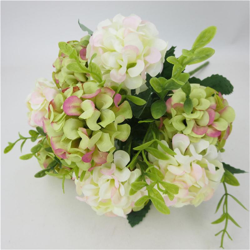 Heads 10 Artificial Hydrangea Fake Silk Flowers Bouquet Bunch Wedding Decor Home