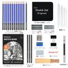 Shuttle Art Sketch Drawing Set of Paints for Kids and with Portable Storage Perfect for and and Crafts Pencils, Tool, 37-Piece Adults, Pop-Up Case,