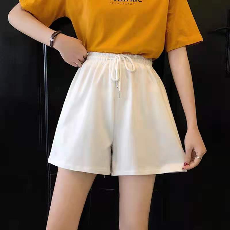 Loose Casual Pants Drawstring Sports Shorts Women Summer Thin High Waist Show Thin Outside Running Three-quarter Trousers