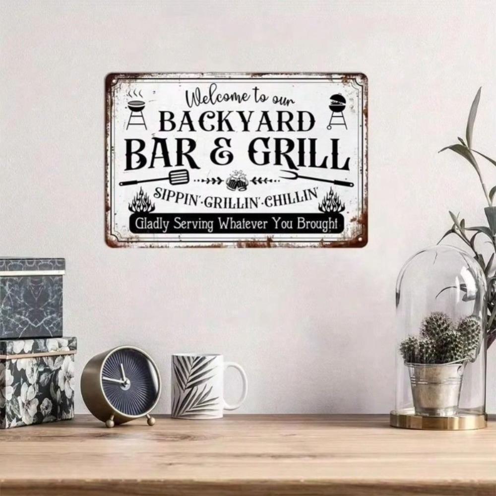Vintage Rustic Metal Sign Yard Patio Decor 20x30cm