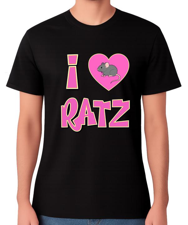 I Love Ratz T-Shirt Cute Mouse Heart Graphic Rat Rodent Lover Unisex Tee S