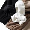 Autumn sports women's clothing plus velvet thickened loose cuff sweatpants women's simple high waist kapok velvet pants high waist