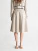Kaie Black Ribbon-Trimmed Tweed Flare Skirt