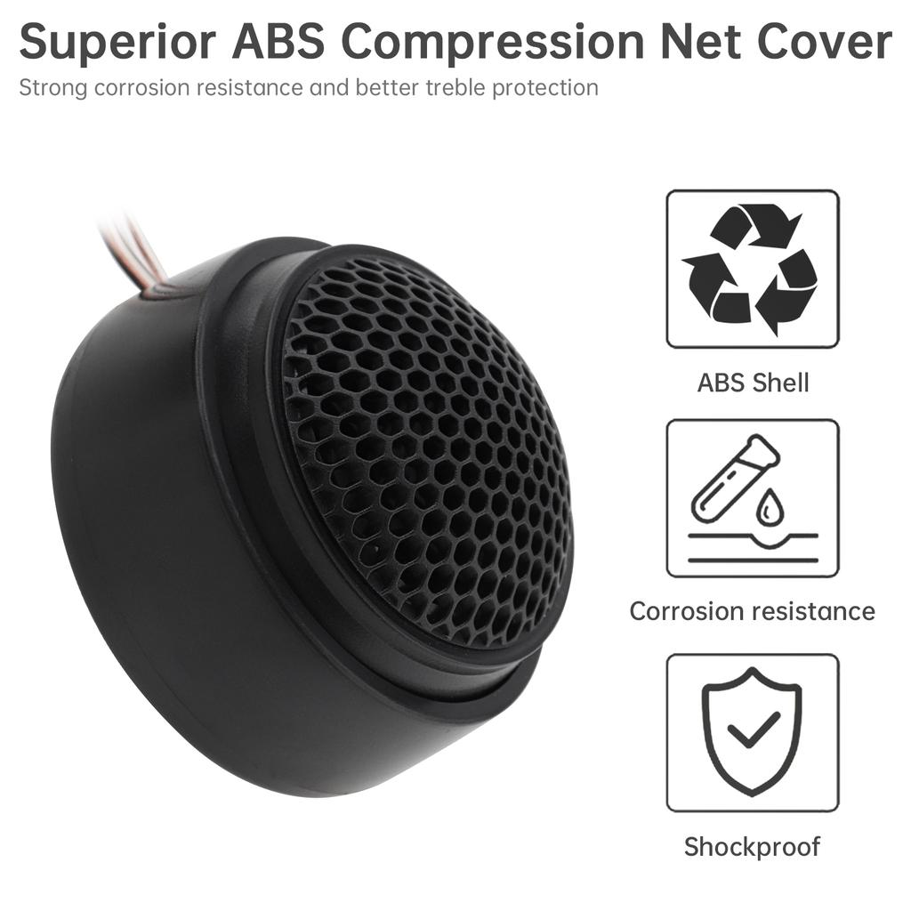 4 Stück Universal 1000W Hocheffiziente Mini Dome Hochtöner Lautsprecher für Auto-Audiosystem Schwarz