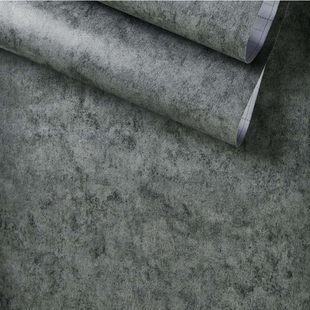 Industrial Cement Grey PVC Waterproof Wallpaper Clothing Store Living Room Decor Contact Paper Vinyl Self Adhesive Wall Stickers