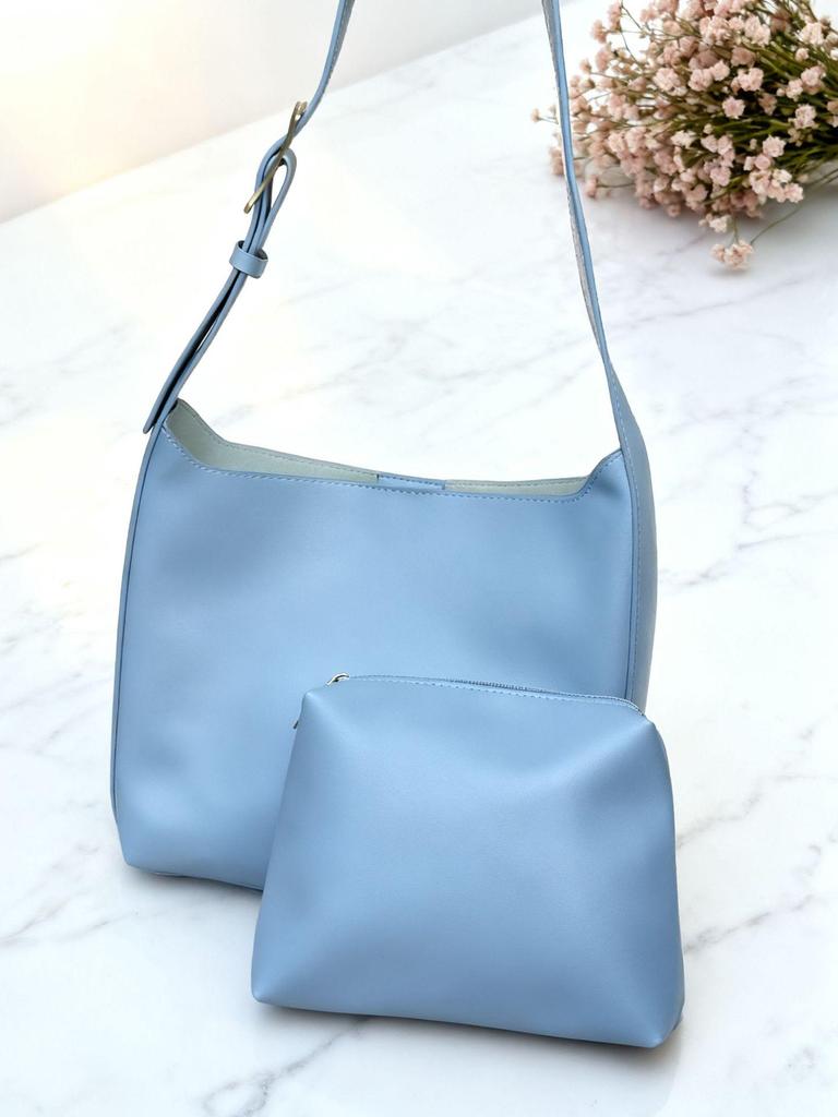 Uniwersalna duża dwuczęściowa miękka torba na ramię typu bucket bag