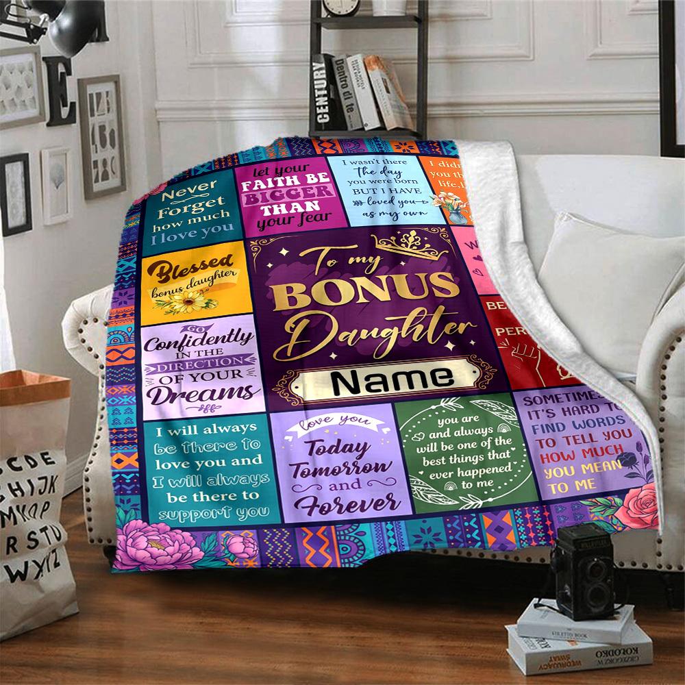 Faith Love And Daughter'S Strength Customize Your Name Blanket Soft Warm Cozy Versatile For Sofa Couch Office Bed Picnics Ideal For All Seasons