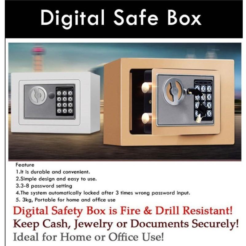Mini Portable Anti-theft Safe Box Small Digital Deposit Box Home Office Storage Security Secret Cabinet
