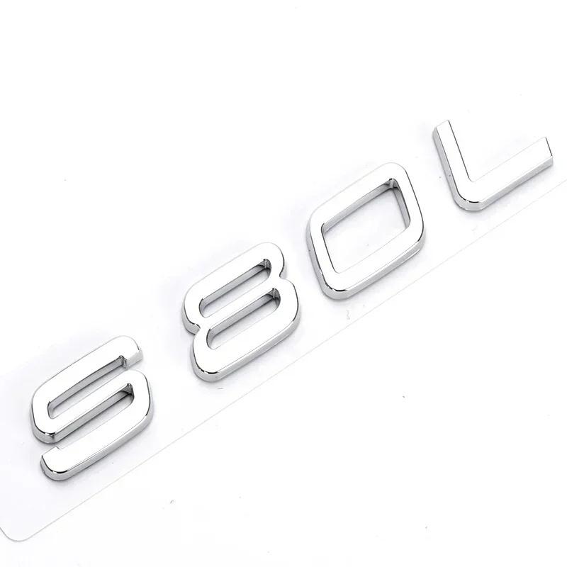3D ABS Czarny Srebrny Naklejka z Emblematem Bagażnika Samochodowego dla Volvo S40 S60 S80 S90 S60L S90L Naklejka z Emblematem Tylnej Klapy Bagażnika Akcesoria Zewnętrzne