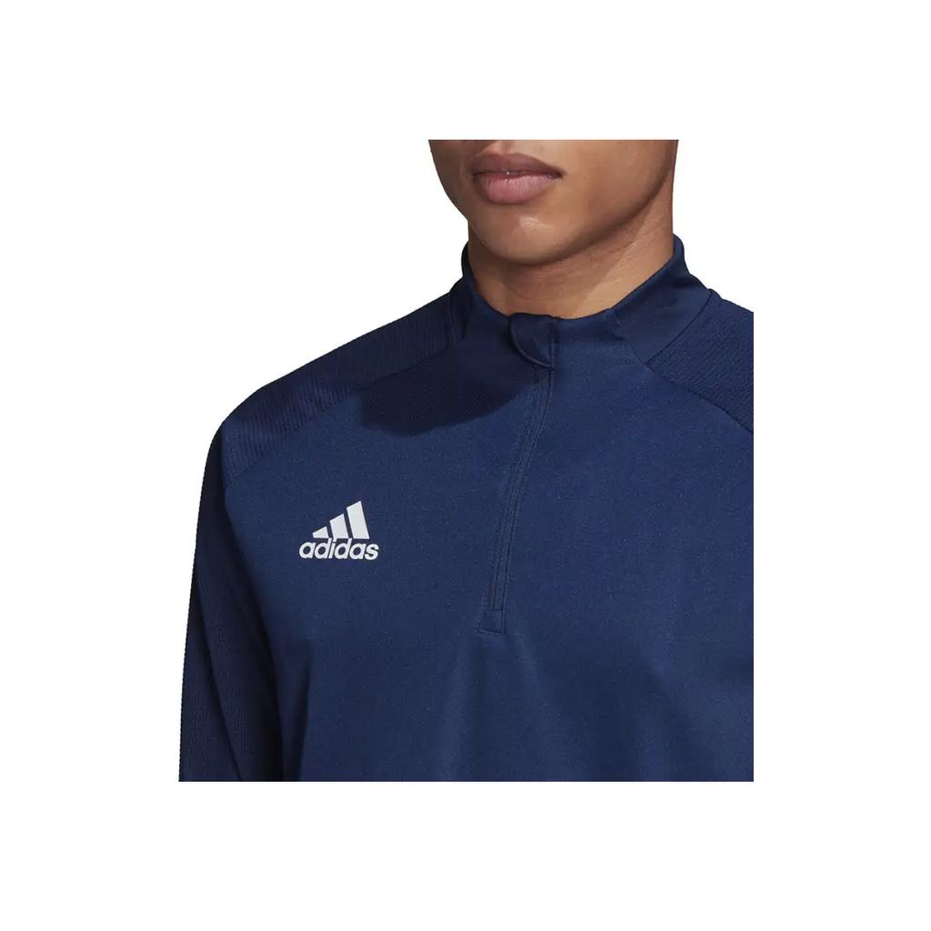 Adidas Condivo 20 Slim Fit Stand Collar Pullover Long Sleeve Football Jersey Men Tops Navy-Blue FS7121