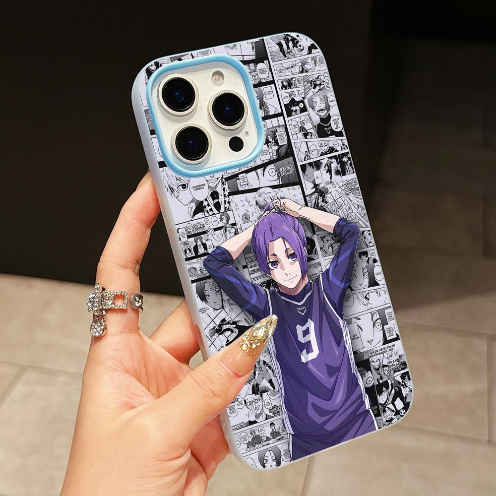 Blue Lock Reo Mikage Jelly Doppelschicht Hellblau Handyhülle für iPhone 17 16 15 14 13 12 11 Air Pro Max Plus Schutz