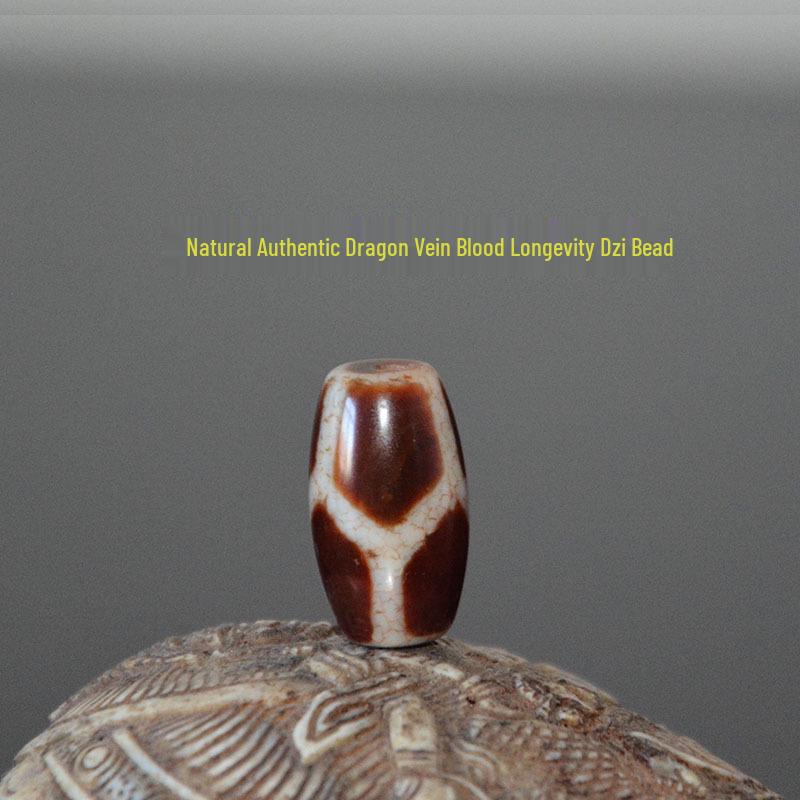 Tibetan Dragon Pattern Bloodshot Dzi Bead Pendant