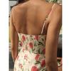 Mirror Flower Water Moon French Pure Desire Sexy Rose Floral Dress Tea Break Vacation Style Mid-Length Sling Dress Female