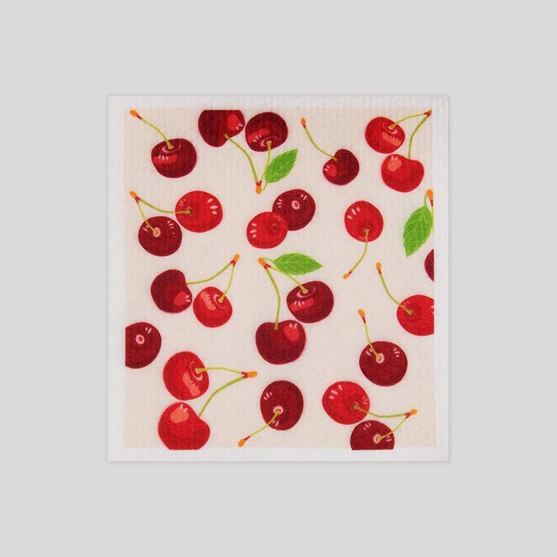 1Pc Fruits Printed Reusable Wood Pulp Cotton Swedish Dishcloths Oil Remove Wipes Dishwashing Rag Household Kitchen Cleaning Tool
