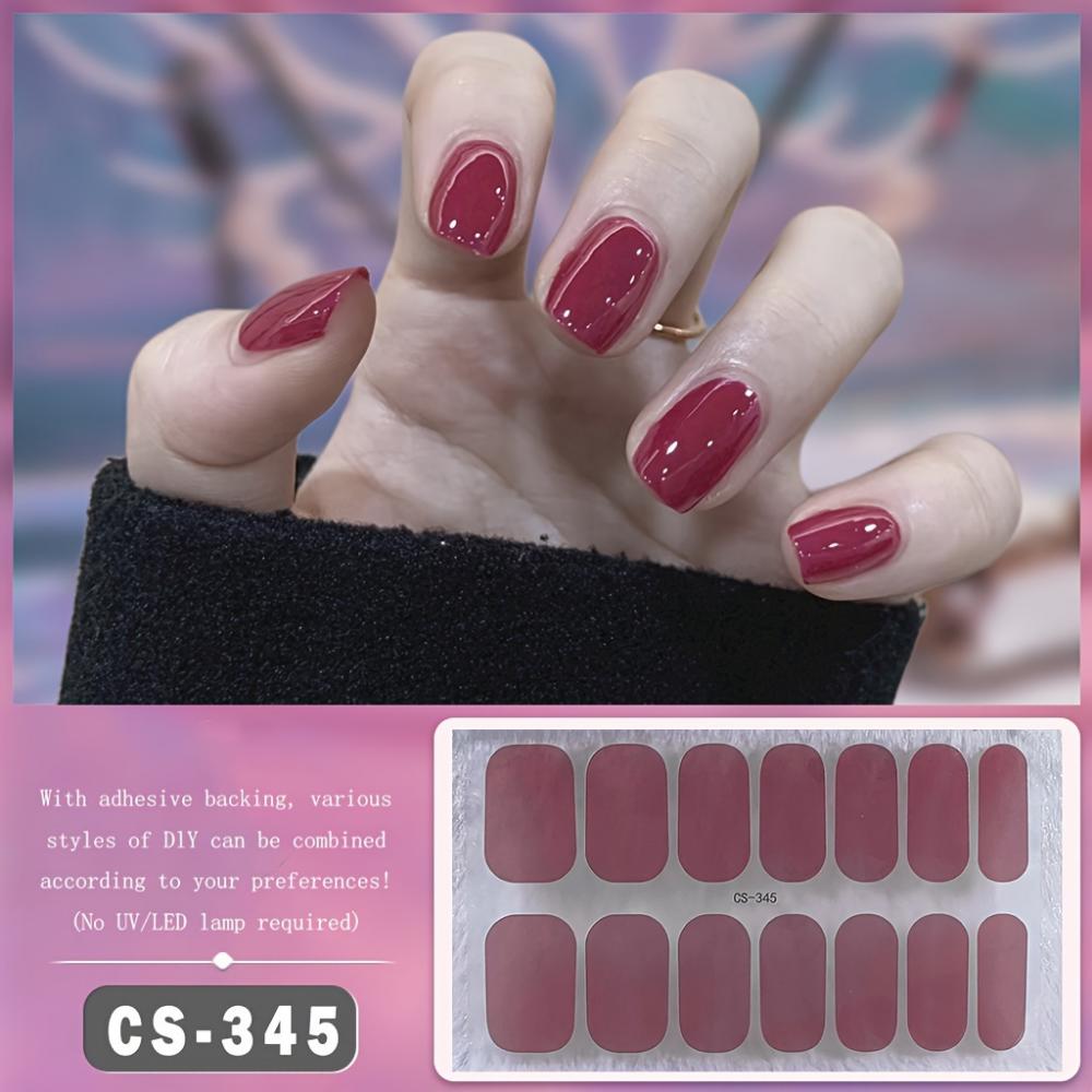 Ladies Fashion Themed Nail Sticker Self Adhesive Waterproof Gel Nail Film with Glitter Embellishment, Easy To Apply and Remove, Nail Accessories