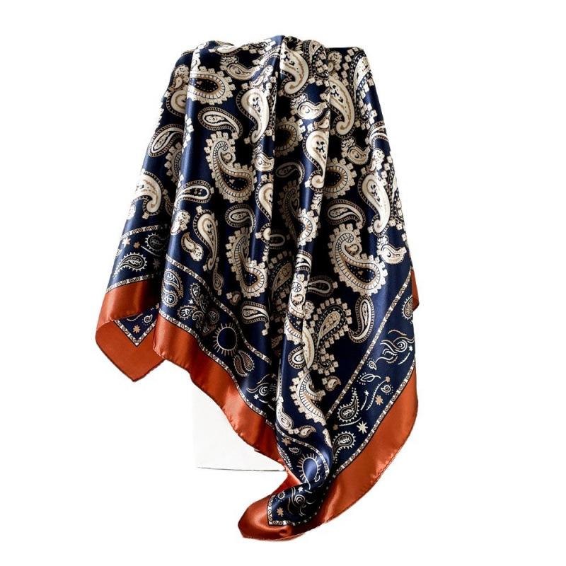 New Silk Scarf Ladies Cashew Printed Wrap Scarf Satin Scarf Satin Scarf Satin Large Square Scarf Shawl