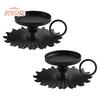 Set di 2 portacandele in ferro vintage, elegante supporto stabile