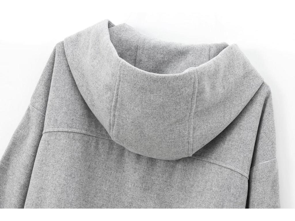 ZA Women's Spring 2025 Wool Blend Hooded Jacket & Straight Leg Pants Set