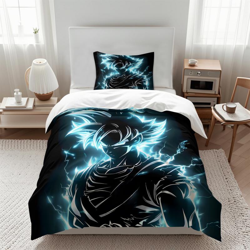 Hot Anime D-Dragons-Balls Series Bedding, Soft and Breathable Duvet Cover and Pillowcase, Suitable for Teen Bedroom Decoration