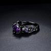 Hot Sale Western Fashion Black Skull Ring Personality Gothic Delicate Purple Zircon Copper Ring for Punk Women Statement Jewelry