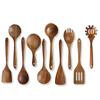 Teak Acacia Wood Kitchen Utensil Set: Spatula, Spoon, Ladle, Turner, Long Handle Rice Spoon