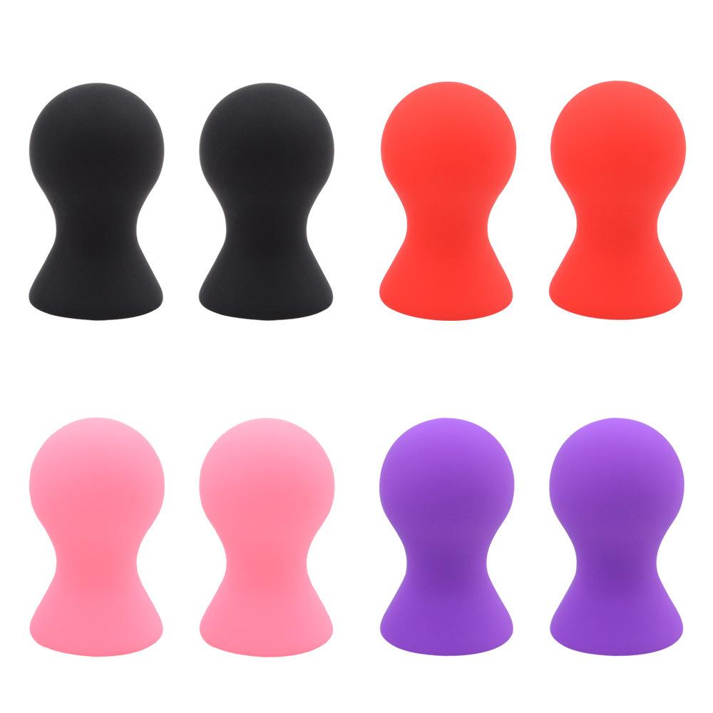 Mini Cute Silicone Nipple Suckers Cupping Enhancer Correction Clitoris Pump Cups Metal Chain Nipple Clamps Sex SM Toys For Women