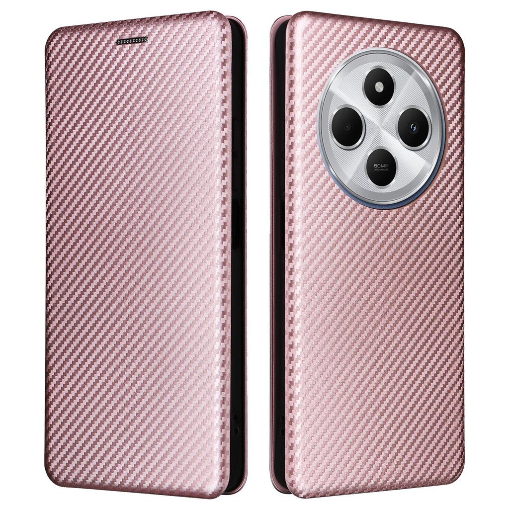For Xiaomi Poco C75 4G/Redmi 14R 5G/14C 4G Case Carbon Fiber Texture Drop-Proof PU Leather Phone Cover