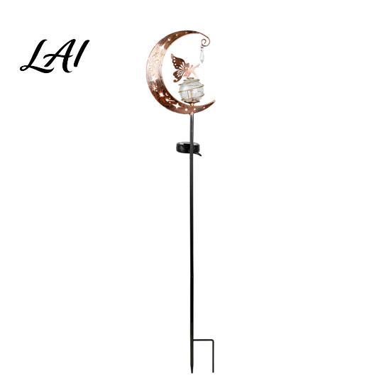 Outdoor Solar Decoration Fairy Moon Garden Stake Light Waterproof Half LED Pathway White Light.