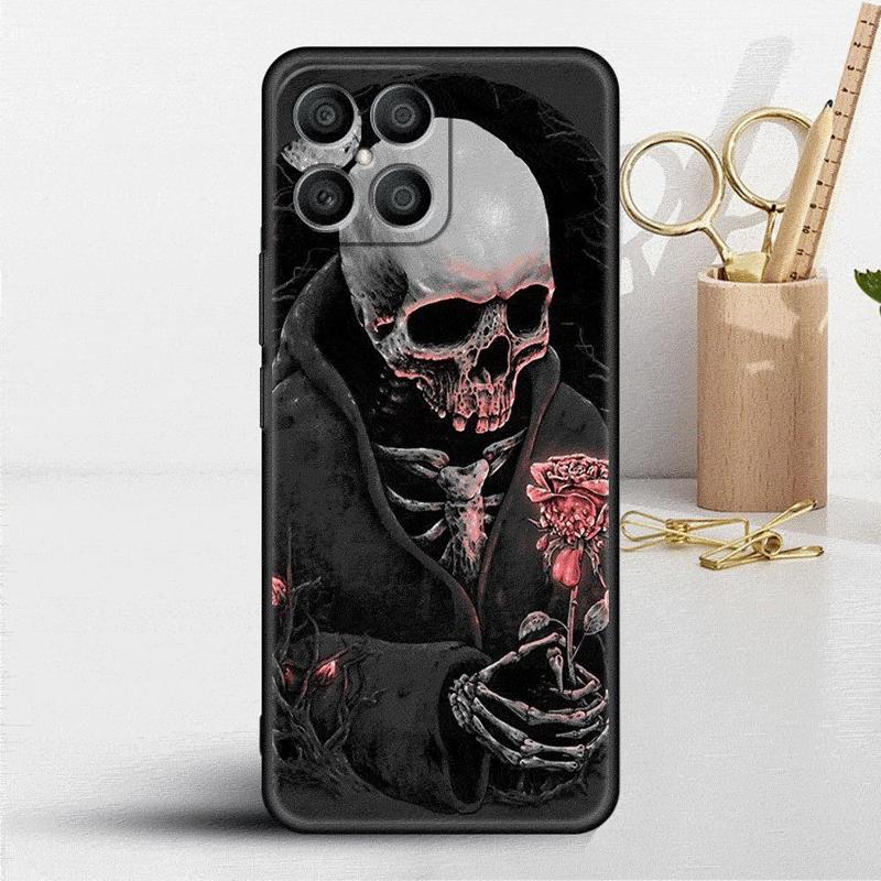 Retro Skull Butterfly Case For Honor X8 X8a 90 X9a 8X 70 50 20 Magic5 Pro 9X P60 P50 Black Soft Phone Funda