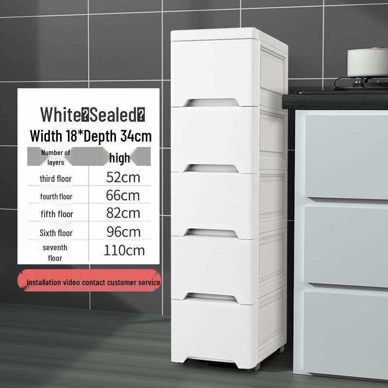 Wide Gap Drawer-Style Cabinet: Kitchen/Bathroom Narrow Storage Shelf Box (15/18/25 Width).