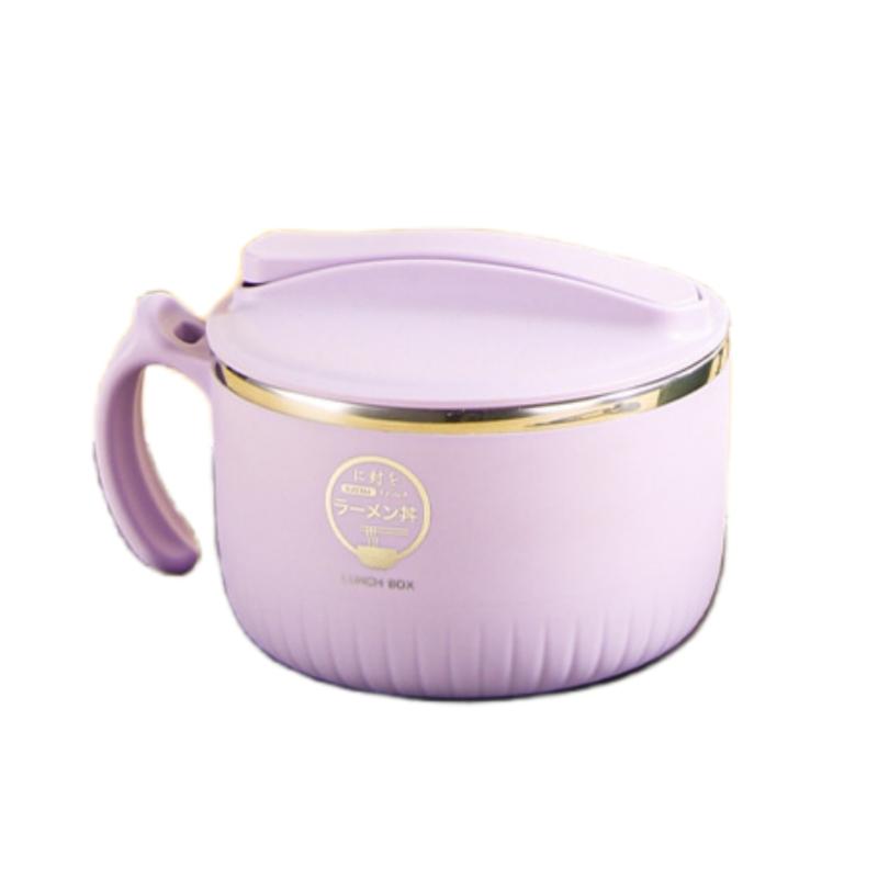 1300ML Noodle Bowl Food Grade Microwave Ramen Food Container with Lid and Handle Large Capacity Office Worker Instant Soup Cup
