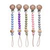 Chew Toys Shower Gift New Baby Pacifier Chain Clips Wood Pentagram Teether  Silicone Round Beads Teething Chain For Care Soother