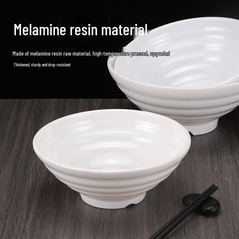 Bailexiang White Melamine Noodle Bowl