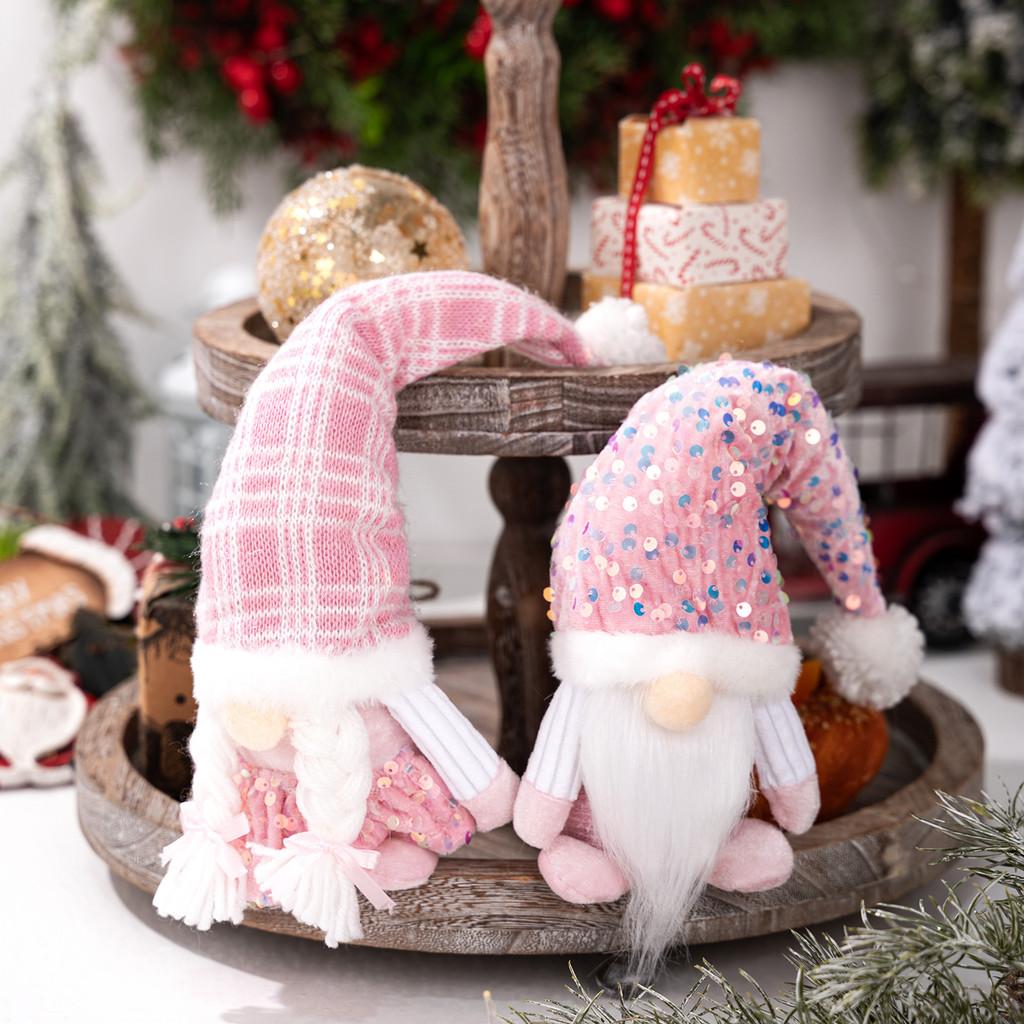 Christmas Decor Plush Santa With Glitter Finish For Holiday Celebration