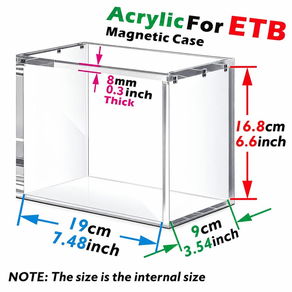Customized Acrylic Display Box for Pokemon Eevee Trading Card Storage Case Waterproof Dustproof UV Shield N52 Magnet Gift Holder