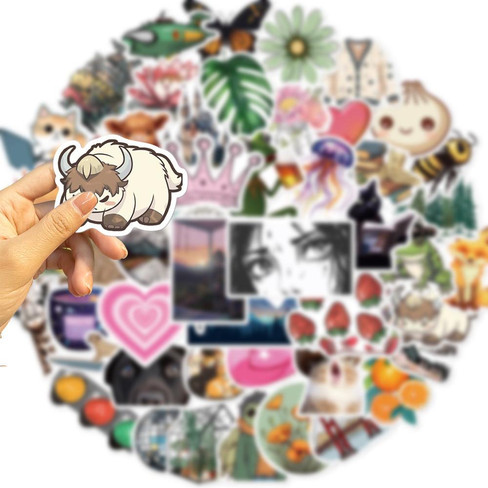 50-Piece Cartoon Trending Themes Graffiti Stickers - Waterproof DIY Decor for Guitar, Notebook & Luggage