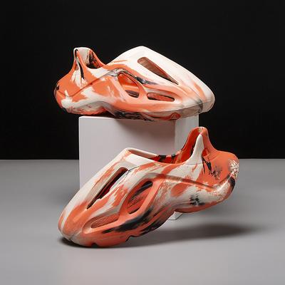 Unisex plážové sandály EVA dámské pánské duté zahradní boty Tie-dye designové dírkové pantofle nazouvací pěnové tenisky vodní boty
