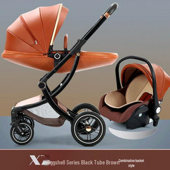 Foldable Multi-Functional High Landscape Baby Stroller: Sits and Lies Flat, Shock-Absorbing, Two-Way Design for Newborns