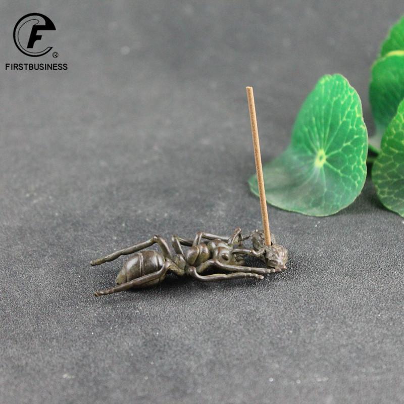 Antique Solid Copper Ants Incense Burner Tea Set Ornaments Mouse Crafts Brass Cartoon Animal Figurines Desk Incense Holder