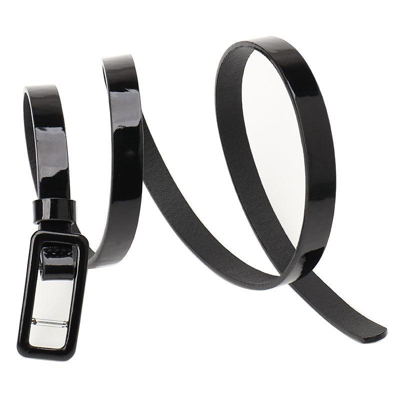 No Perforated Patent Leather Buckle Women'S Belt Jeans Dress Decorative Belt Candy-Colored Small Belt