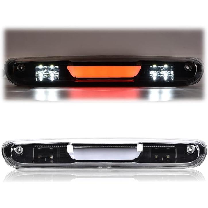 G-PLUS LED Third Brake Light Compatible With 1999-2006 Chevy Silverado/GMC Sierra 1500 2500 3500,3RD Cargo LED Tail Stop Lamps Clear Lens Chrome