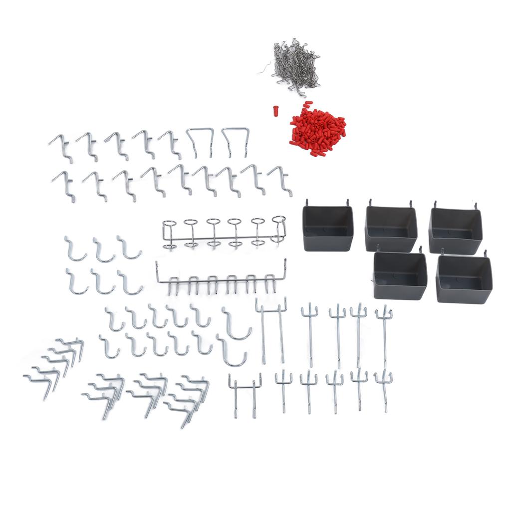 114 Stück Lochwandhaken Sortiment Werkzeugaufbewahrung Organizer Set Kit für Heimwerkstatt