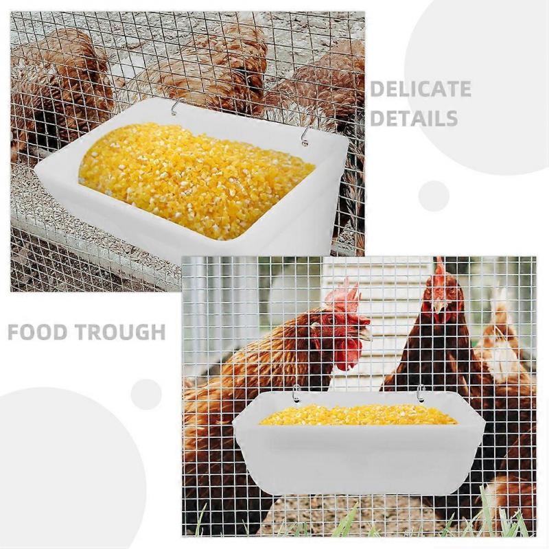 Automatic Feeder Plastic Bird Feeder for Poultry Feeding 1Set White Practical