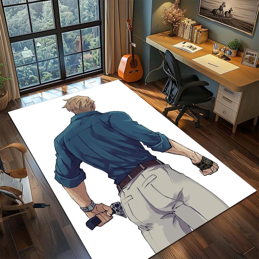 Jujutsu Kaisen Bedroom Rug Carpet Large Area Rug Non Slip Washable Floor Mat Printed Home Decor for Gamer Room -xia26