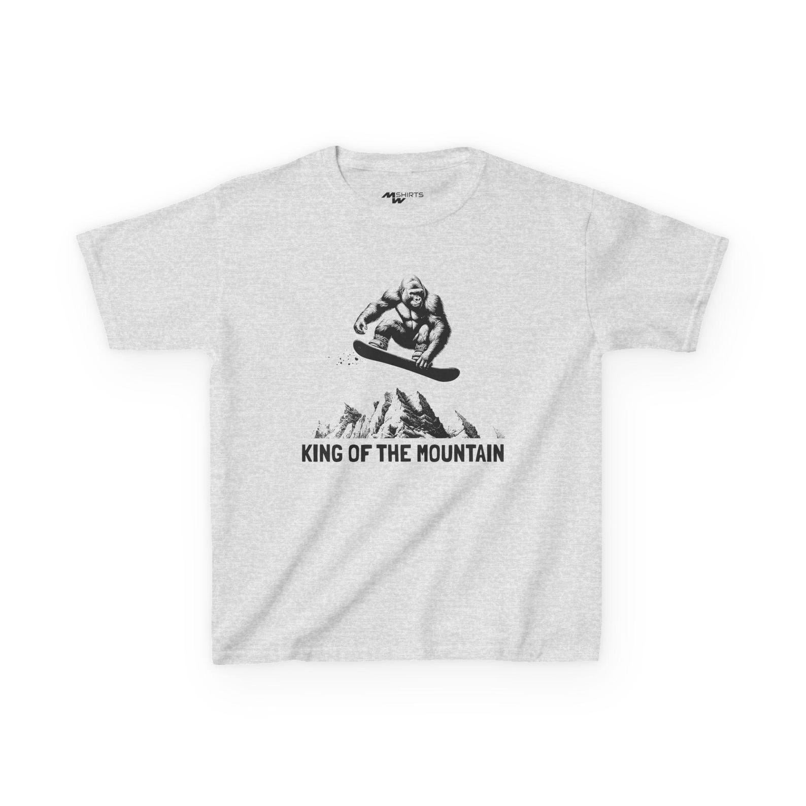 Kids King of the Mountain Snowboarder Tee: Funny Winter Sports Shirt 2XL
