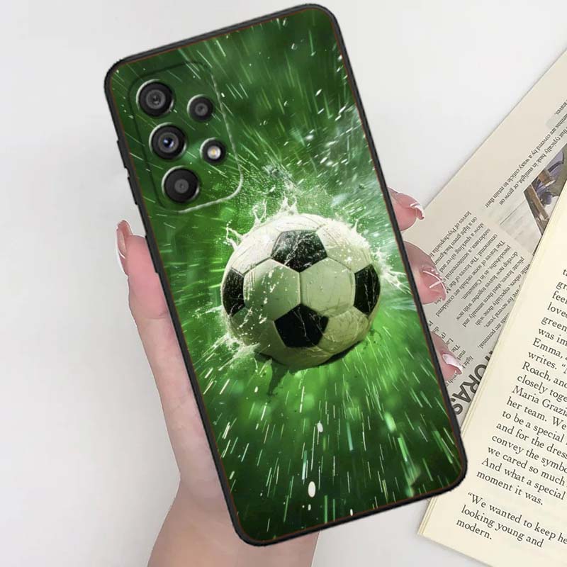Anime Football Design Phone Case For Samsung A41 A35 A34 A33 A32 A25 A24 A23 A21s A06 A05 A04 A03 Note 10 20 Ultra 5G Black