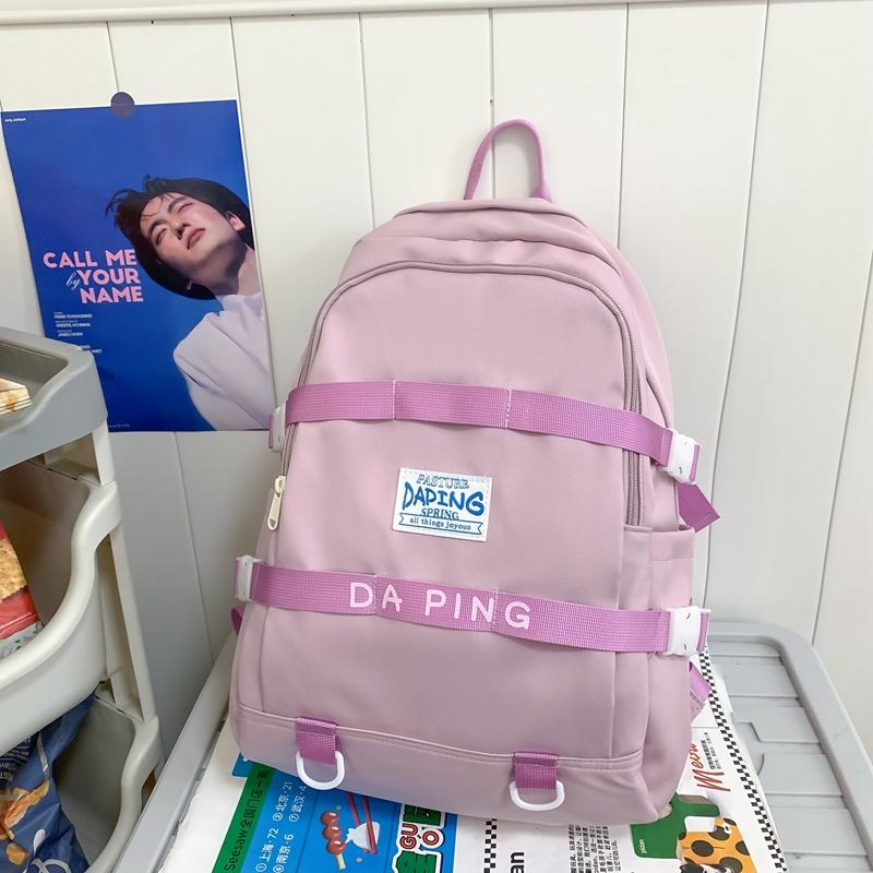 Студенческий однотонный школьный рюкзак женский дорожный рюкзак младших школьников — фото 14