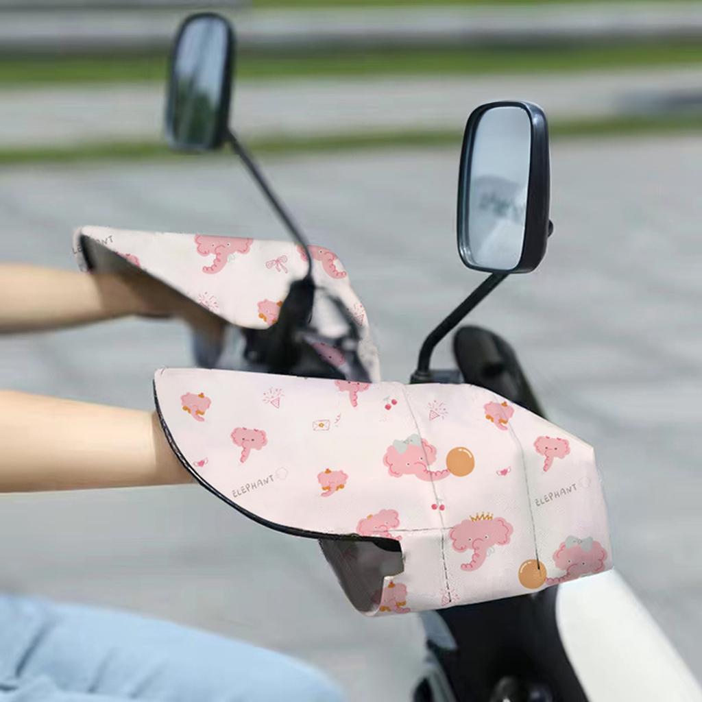 Waterproof Motorcycle Handlebar Gloves with Reflective Strips Sun-Protective for Mountain Road Electric Bike