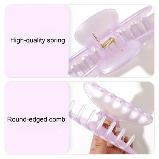 Hair Claw for Women, Semi-Transparent Pearlescent Tones Hair Clip, Large Size Back Head Hair Claw for Thick Long Hair